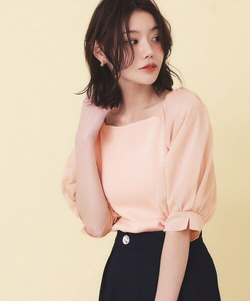 index / インデックス ニット・セーター | バルーンシアードッキングスクエアニット【洗濯機OK】（ライトピンク(070)）