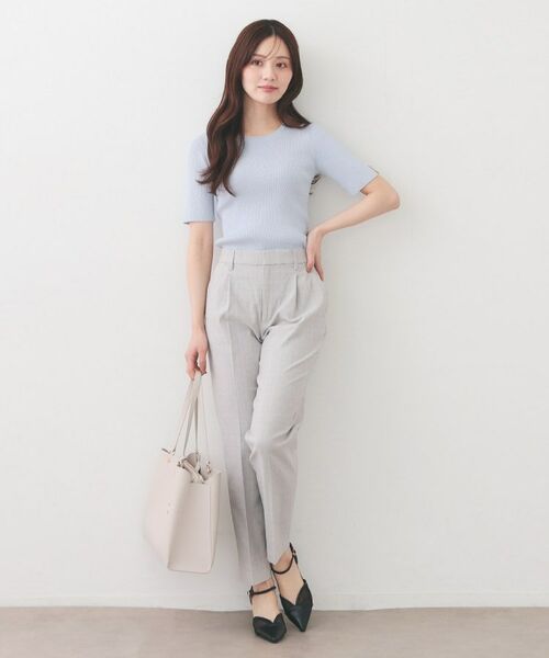 index / インデックス ニット・セーター | ラメリブ半袖ニット【洗濯機OK】 | 詳細10