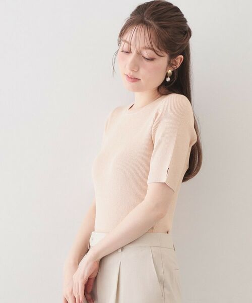 index / インデックス ニット・セーター | ラメリブ半袖ニット【洗濯機OK】 | 詳細13