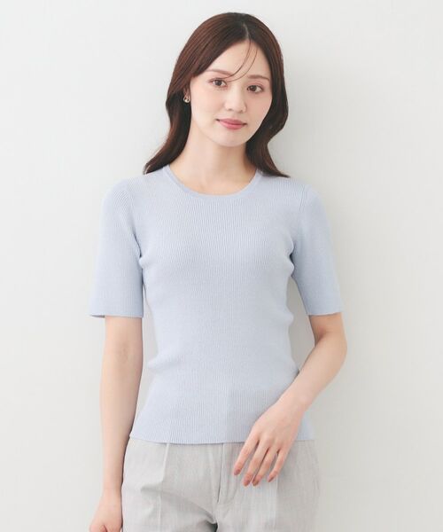 index / インデックス ニット・セーター | ラメリブ半袖ニット【洗濯機OK】 | 詳細17