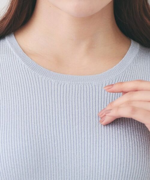 index / インデックス ニット・セーター | ラメリブ半袖ニット【洗濯機OK】 | 詳細20