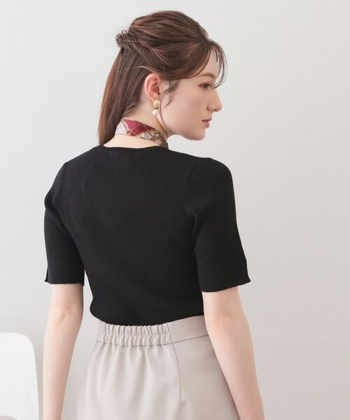 index / インデックス ニット・セーター | ラメリブ半袖ニット【洗濯機OK】 | 詳細5