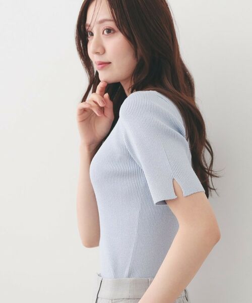 index / インデックス ニット・セーター | ラメリブ半袖ニット【洗濯機OK】 | 詳細9