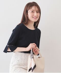 index / インデックス カットソー | フレアスリーブバイカラートップス【洗濯機OK・接触冷感・UVケア】