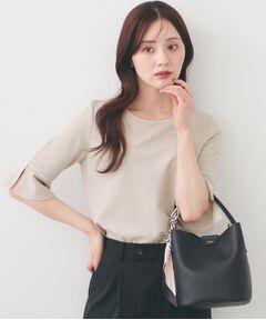 index / インデックス カットソー | フレアスリーブバイカラートップス【洗濯機OK・接触冷感・UVケア】