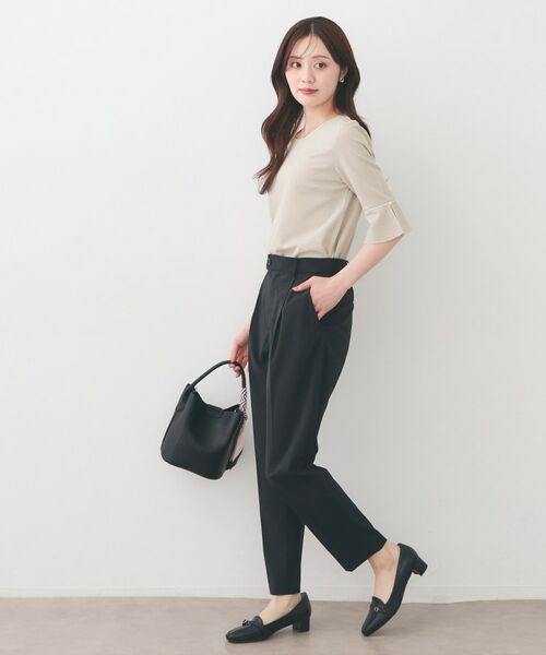 index / インデックス カットソー | フレアスリーブバイカラートップス【洗濯機OK・接触冷感・UVケア】 | 詳細10