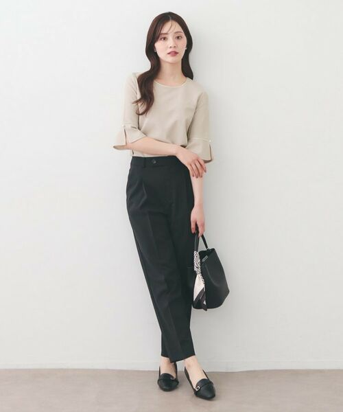 index / インデックス カットソー | フレアスリーブバイカラートップス【洗濯機OK・接触冷感・UVケア】 | 詳細11