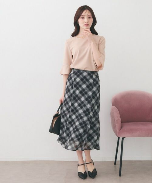 index / インデックス カットソー | フレアスリーブバイカラートップス【洗濯機OK・接触冷感・UVケア】 | 詳細14