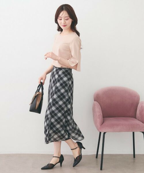 index / インデックス カットソー | フレアスリーブバイカラートップス【洗濯機OK・接触冷感・UVケア】 | 詳細15