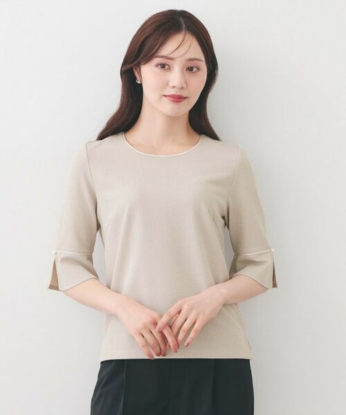 index / インデックス カットソー | フレアスリーブバイカラートップス【洗濯機OK・接触冷感・UVケア】 | 詳細17