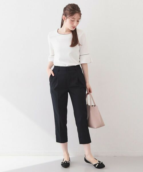 index / インデックス カットソー | フレアスリーブバイカラートップス【洗濯機OK・接触冷感・UVケア】 | 詳細2