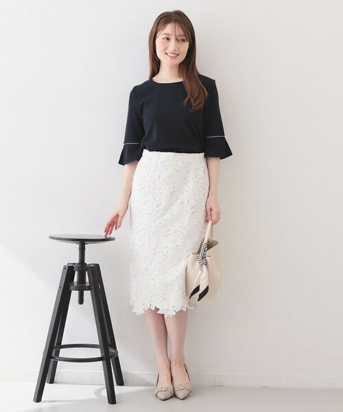 index / インデックス カットソー | フレアスリーブバイカラートップス【洗濯機OK・接触冷感・UVケア】 | 詳細6