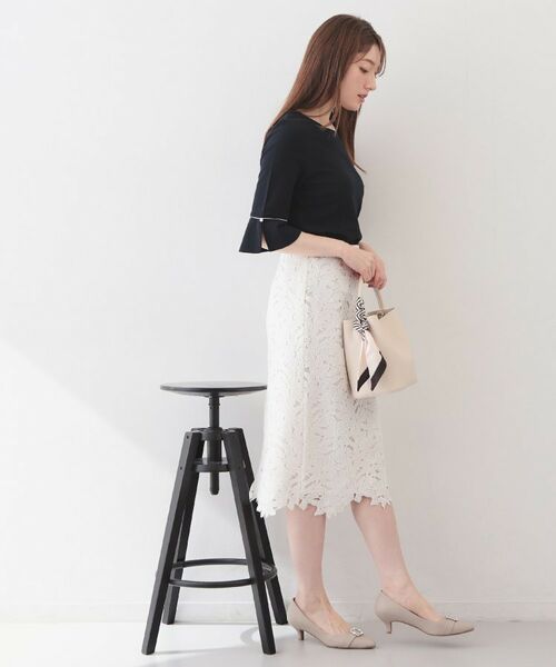 index / インデックス カットソー | フレアスリーブバイカラートップス【洗濯機OK・接触冷感・UVケア】 | 詳細7