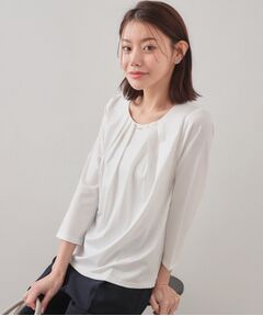 index / インデックス カットソー | タックビジュー7分袖トップス【洗濯機可】