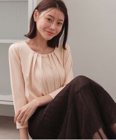 index / インデックス カットソー | タックビジュー7分袖トップス【洗濯機可】