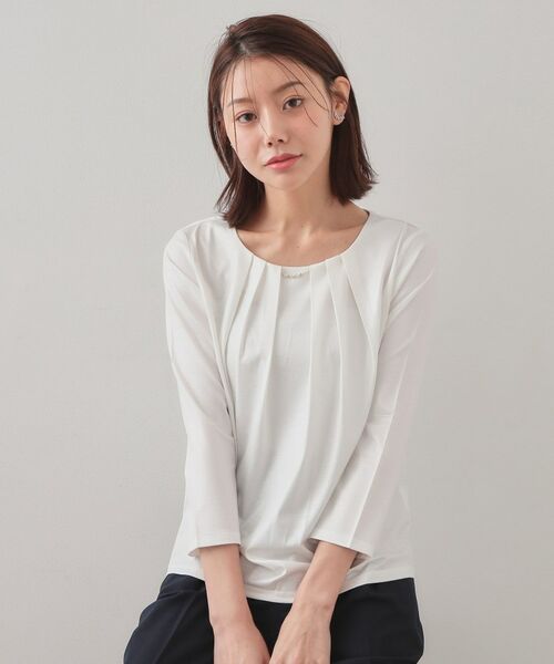 index / インデックス カットソー | タックビジュー7分袖トップス【洗濯機可】 | 詳細1