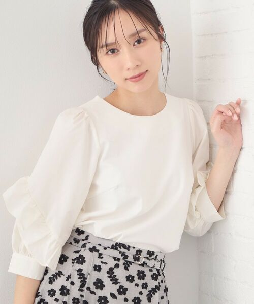 index / インデックス カットソー | フリルスリーブドッキングポンチトップス【洗濯機OK】 | 詳細1