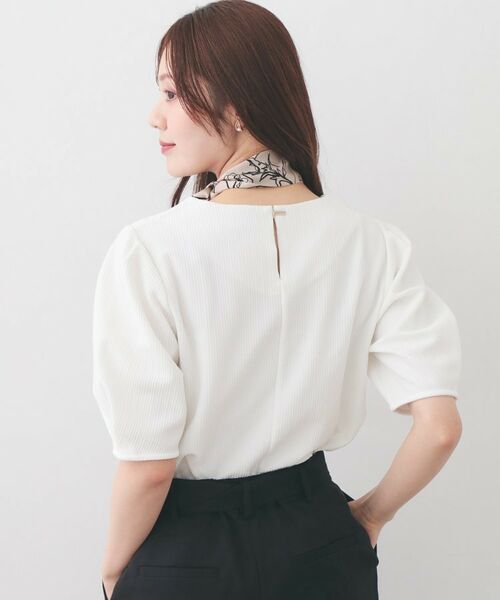 index / インデックス カットソー | サッカージャカードタックパフトップス【洗濯機OK／UVケア／接触冷感】 | 詳細1