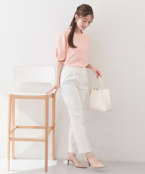 index / インデックス カットソー | サッカージャカードタックパフトップス【洗濯機OK／UVケア／接触冷感】 | 詳細11