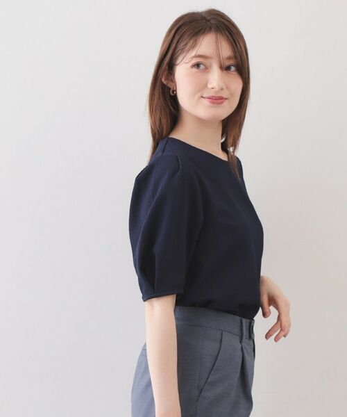 index / インデックス カットソー | サッカージャカードタックパフトップス【洗濯機OK／UVケア／接触冷感】 | 詳細13