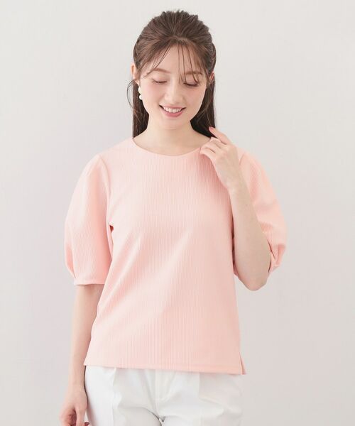 index / インデックス カットソー | サッカージャカードタックパフトップス【洗濯機OK／UVケア／接触冷感】 | 詳細17