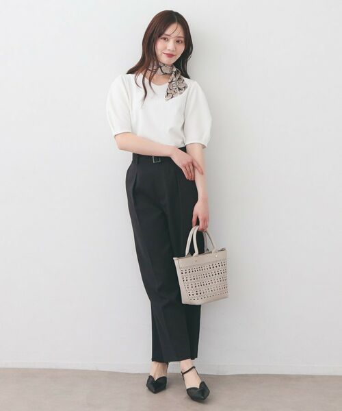 index / インデックス カットソー | サッカージャカードタックパフトップス【洗濯機OK／UVケア／接触冷感】 | 詳細2