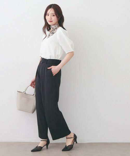 index / インデックス カットソー | サッカージャカードタックパフトップス【洗濯機OK／UVケア／接触冷感】 | 詳細3