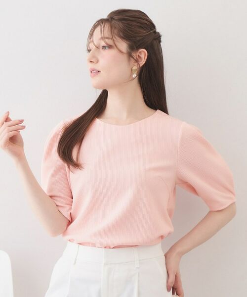 index / インデックス カットソー | サッカージャカードタックパフトップス【洗濯機OK／UVケア／接触冷感】 | 詳細9