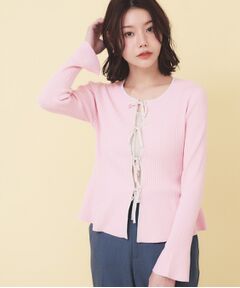 index / インデックス カーディガン・ボレロ | 前後2wayラメトリムリボンカーディガン【洗濯機OK】