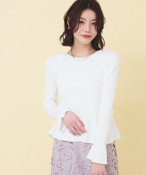 index / インデックス カーディガン・ボレロ | 前後2wayラメトリムリボンカーディガン【洗濯機OK】 | 詳細1