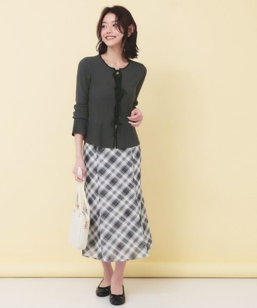 index / インデックス カーディガン・ボレロ | 前後2wayラメトリムリボンカーディガン【洗濯機OK】 | 詳細12