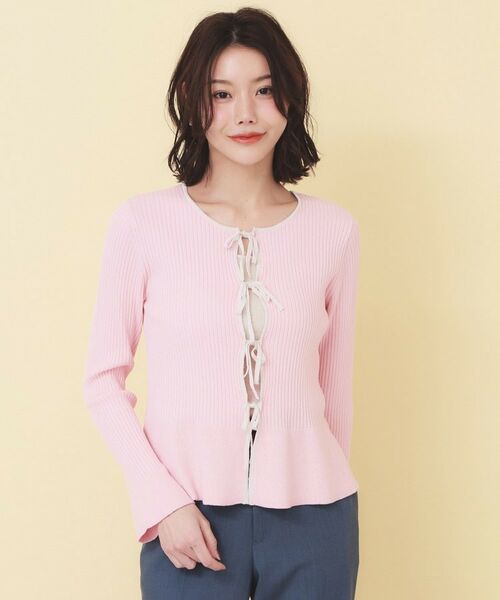 index / インデックス カーディガン・ボレロ | 前後2wayラメトリムリボンカーディガン【洗濯機OK】 | 詳細22