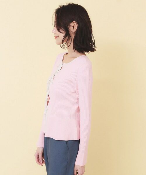 index / インデックス カーディガン・ボレロ | 前後2wayラメトリムリボンカーディガン【洗濯機OK】 | 詳細23