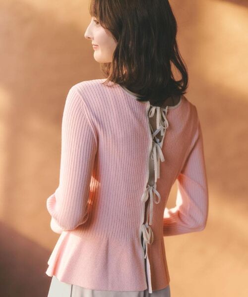 index / インデックス カーディガン・ボレロ | 前後2wayラメトリムリボンカーディガン【洗濯機OK】 | 詳細30