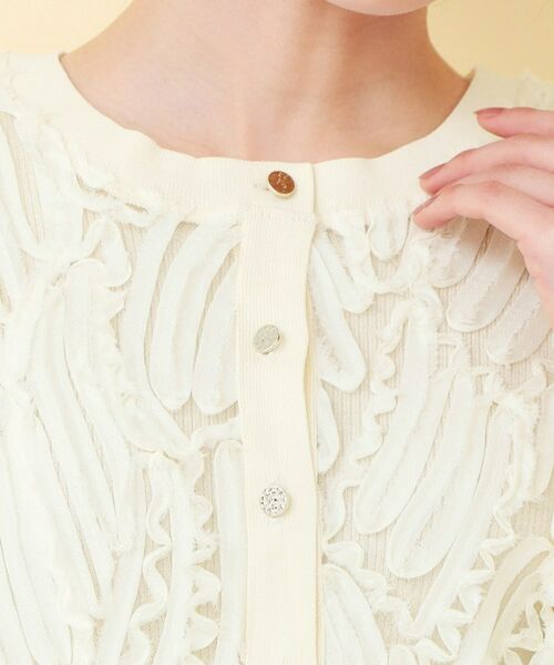 index / インデックス カーディガン・ボレロ | シアー幾何刺繍ブルゾンカーデ【洗濯機OK】 | 詳細16