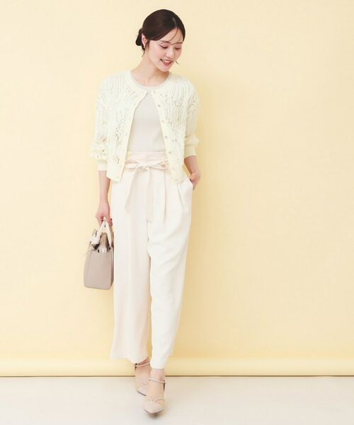 index / インデックス カーディガン・ボレロ | シアー幾何刺繍ブルゾンカーデ【洗濯機OK】 | 詳細2