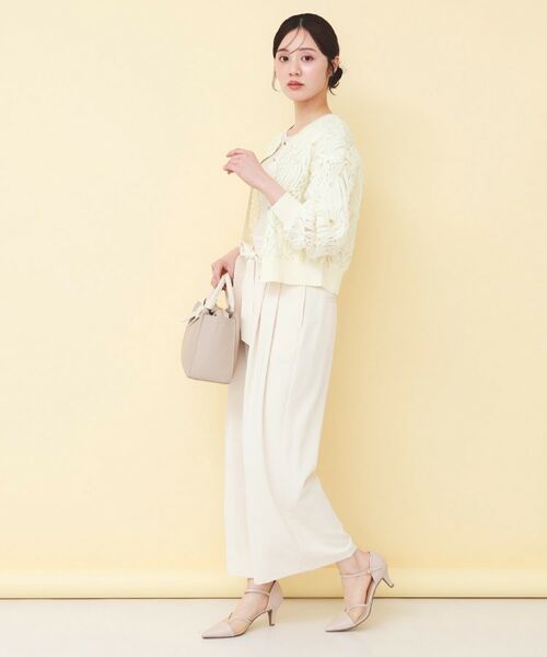 index / インデックス カーディガン・ボレロ | シアー幾何刺繍ブルゾンカーデ【洗濯機OK】 | 詳細3