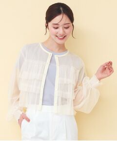 index / インデックス カーディガン・ボレロ | チュール3段フリルカーディガン【洗濯機OK】