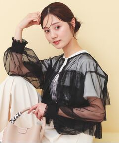 index / インデックス カーディガン・ボレロ | チュール3段フリルカーディガン【洗濯機OK】