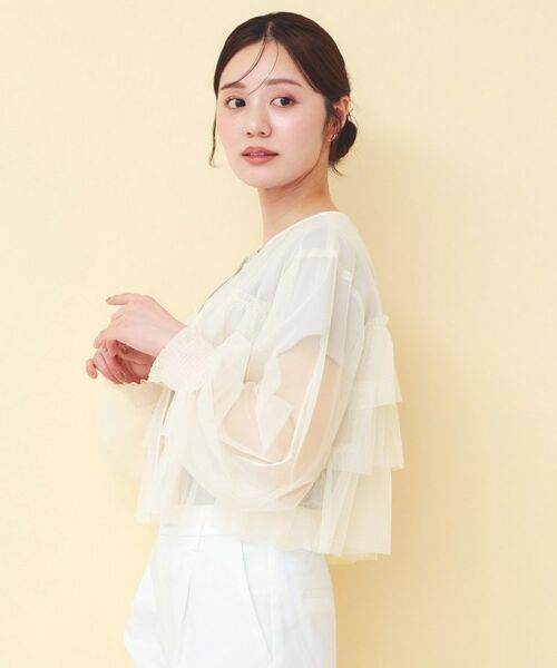 index / インデックス カーディガン・ボレロ | チュール3段フリルカーディガン【洗濯機OK】 | 詳細1