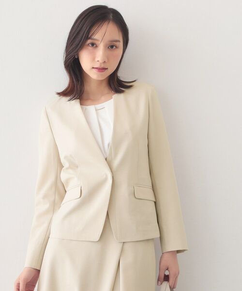 index / インデックス ノーカラージャケット | セットアップ対応 ノーカラージャケット【ウォッシャブル・接触冷感・吸水速乾・防シワ・ストレッチ】 | 詳細11