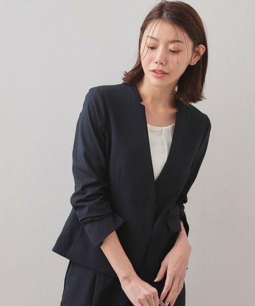 index / インデックス ノーカラージャケット | セットアップ対応 ノーカラージャケット【ウォッシャブル・接触冷感・吸水速乾・防シワ・ストレッチ】 | 詳細18