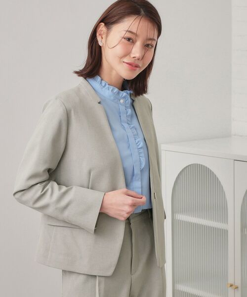 index / インデックス ノーカラージャケット | セットアップ対応 ノーカラージャケット【ウォッシャブル・接触冷感・吸水速乾・防シワ・ストレッチ】 | 詳細3