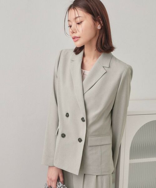index / インデックス テーラードジャケット | セットアップ対応 ダブルブレストジャケット【ウォッシャブル・接触冷感・吸水速乾・防シワ・ストレッチ】 | 詳細1