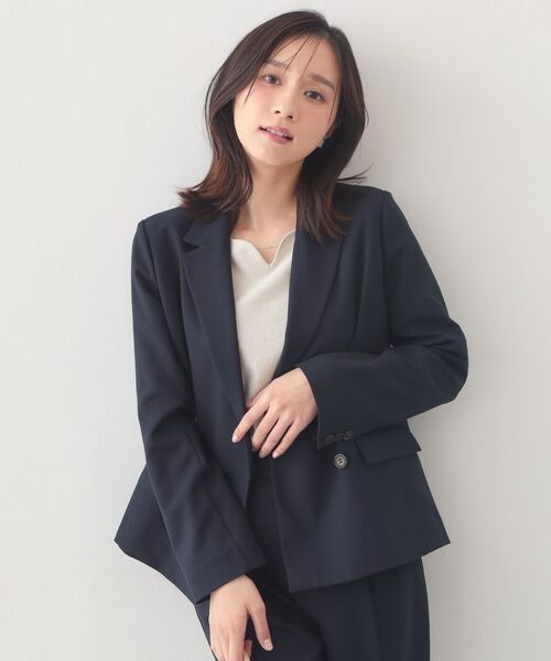 index / インデックス テーラードジャケット | セットアップ対応 ダブルブレストジャケット【ウォッシャブル・接触冷感・吸水速乾・防シワ・ストレッチ】 | 詳細15