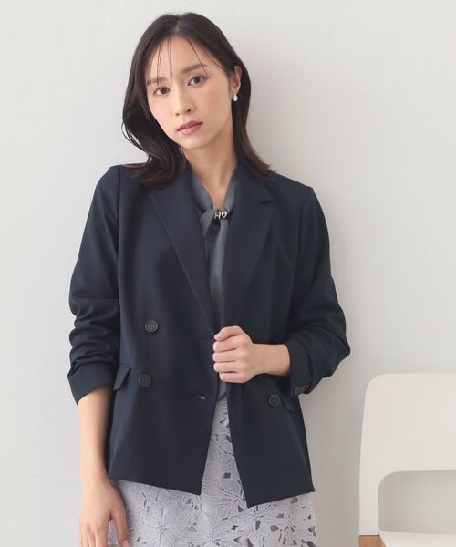 index / インデックス テーラードジャケット | セットアップ対応 ダブルブレストジャケット【ウォッシャブル・接触冷感・吸水速乾・防シワ・ストレッチ】 | 詳細16