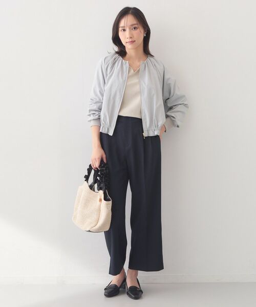 index / インデックス テーラードジャケット | マイクロリサイクルポリエステルノーカラーブルゾン【洗濯機OK／接触冷感／防シワ】 | 詳細10