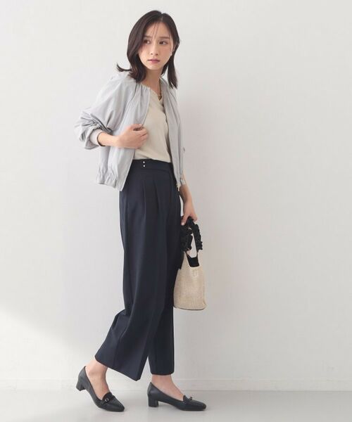 index / インデックス テーラードジャケット | マイクロリサイクルポリエステルノーカラーブルゾン【洗濯機OK／接触冷感／防シワ】 | 詳細11