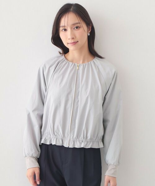 index / インデックス テーラードジャケット | マイクロリサイクルポリエステルノーカラーブルゾン【洗濯機OK／接触冷感／防シワ】 | 詳細13