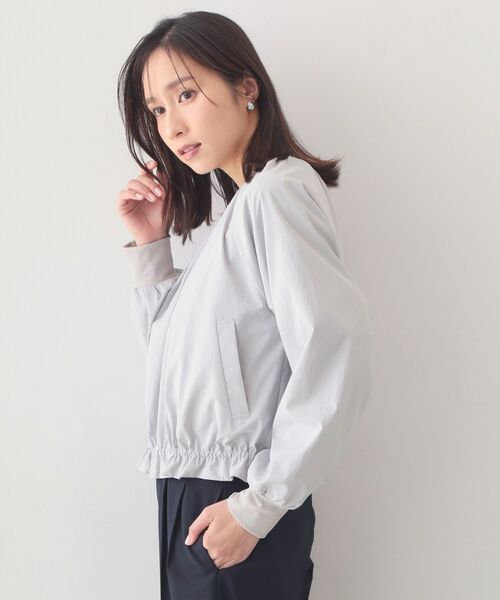 index / インデックス テーラードジャケット | マイクロリサイクルポリエステルノーカラーブルゾン【洗濯機OK／接触冷感／防シワ】 | 詳細14